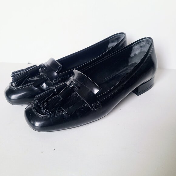 Tod's Black Leather Tassel Loafers Women's EU 36.5 - Picture 9 of 10